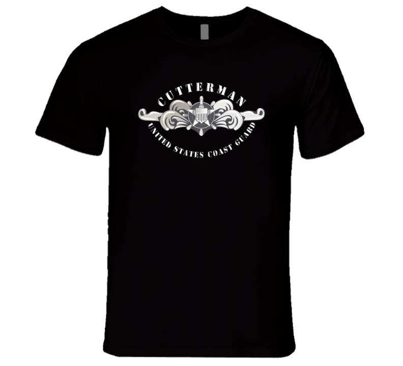 Uscg - Cutterman Badge - Enlisted - Silver Premium T Shirt