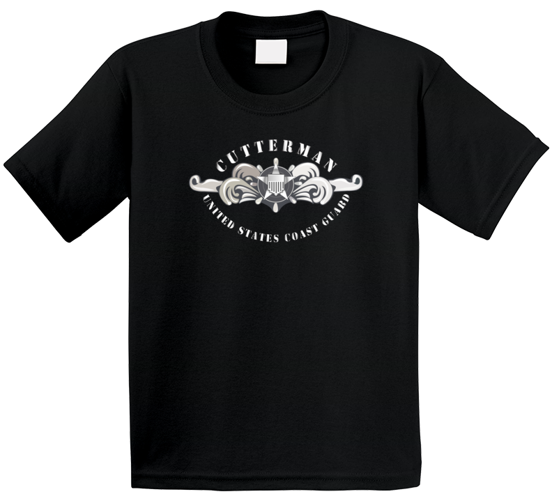 Uscg - Cutterman Badge - Enlisted - Silver Kids T Shirt