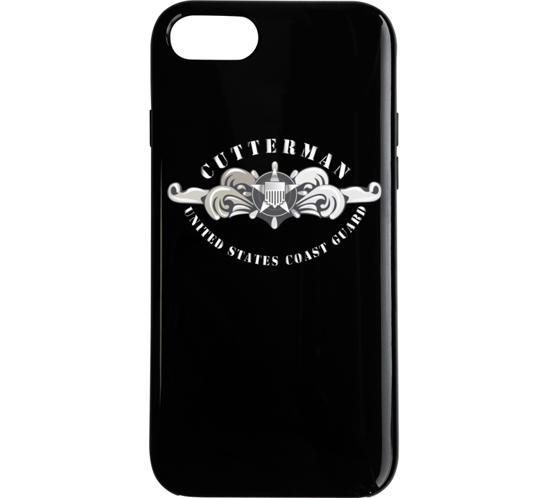 Uscg - Cutterman Badge - Enlisted - Silver Phone Case