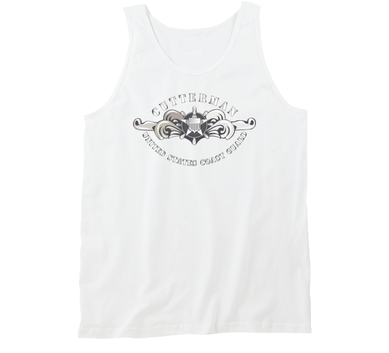 Uscg - Cutterman Badge - Enlisted - Silver Tanktop