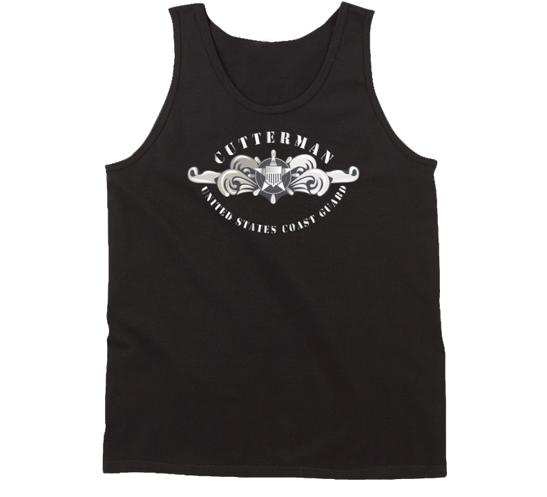 Uscg - Cutterman Badge - Enlisted - Silver Tanktop