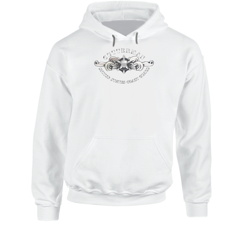 Uscg - Cutterman Badge - Enlisted - Silver Hoodie