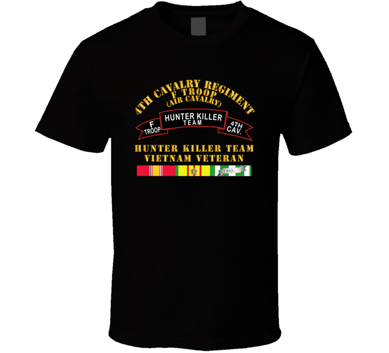 Army - F Troop 4th Cav - Hunter Killer W Svc W Svc T Shirt