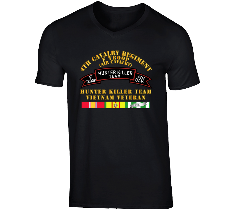 Army - F Troop 4th Cav - Hunter Killer W Svc W Svc V-neck