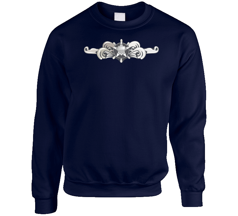 Uscg - Cutterman Badge - Enlisted  - Silver  Wo Txt Sweatshirt T Shirt