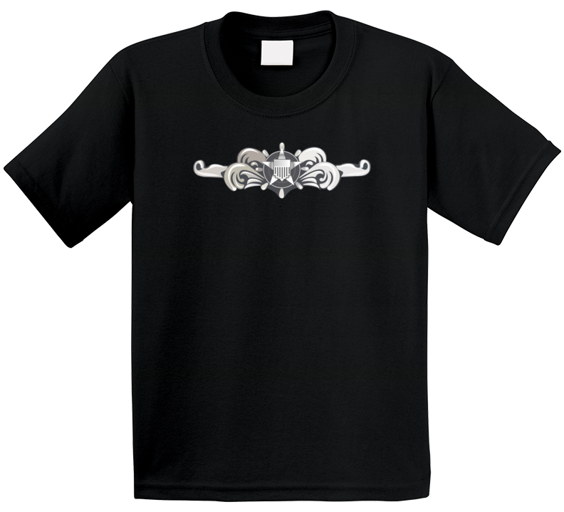 Uscg - Cutterman Badge - Enlisted  - Silver  Wo Txt Kids T Shirt