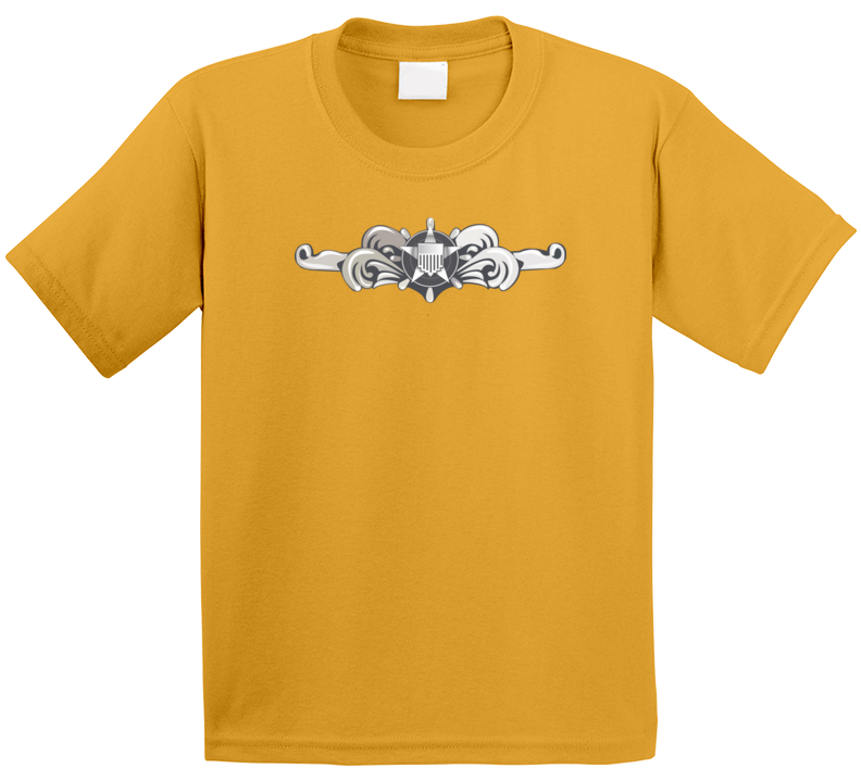 Uscg - Cutterman Badge - Enlisted  - Silver  Wo Txt Kids T Shirt