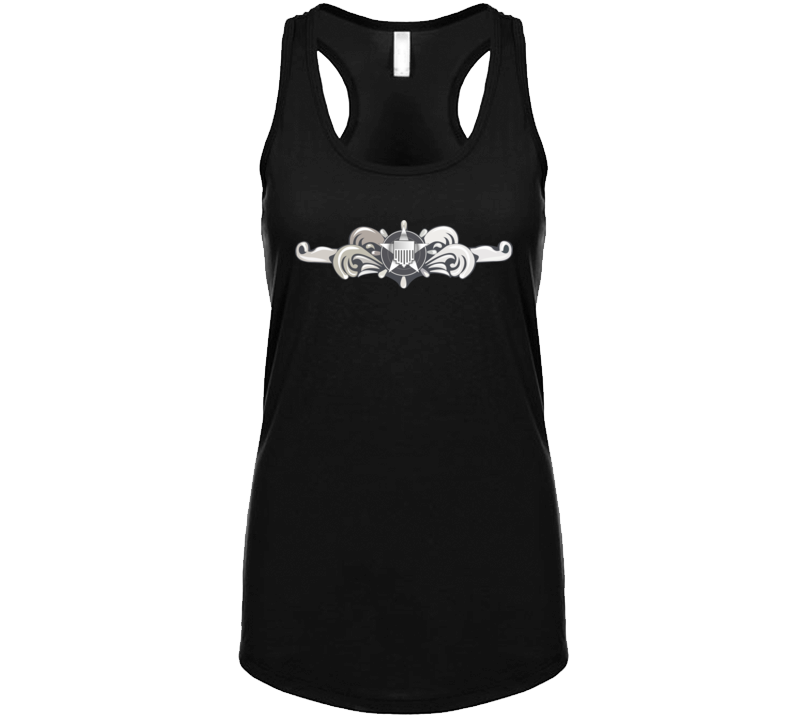 Uscg - Cutterman Badge - Enlisted  - Silver  Wo Txt Ladies T Shirt