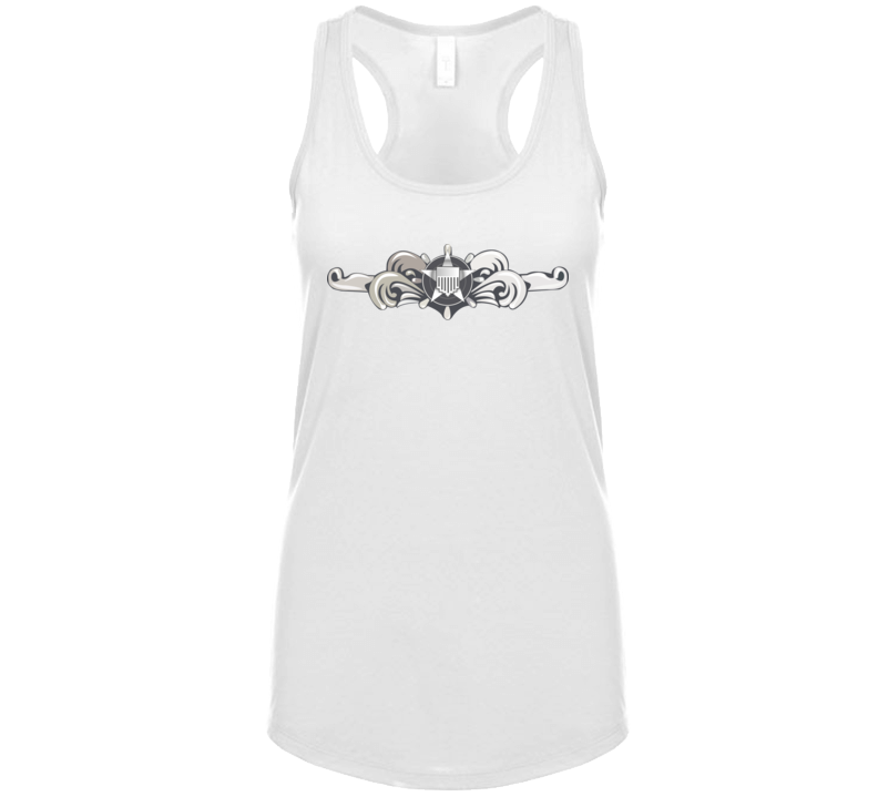Uscg - Cutterman Badge - Enlisted  - Silver  Wo Txt Ladies T Shirt