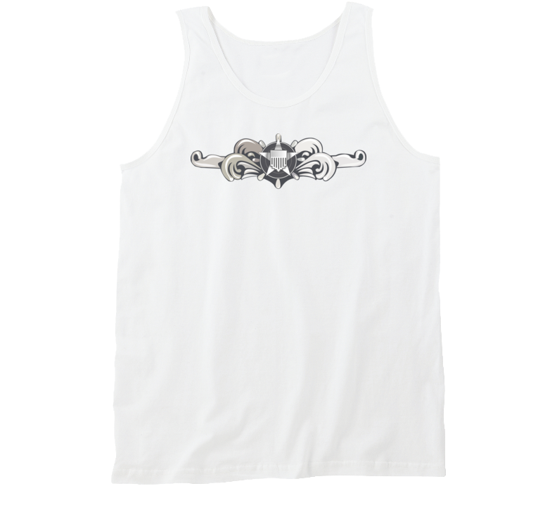 Uscg - Cutterman Badge - Enlisted  - Silver  Wo Txt Tanktop