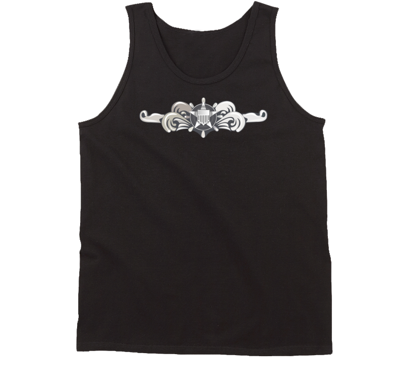 Uscg - Cutterman Badge - Enlisted  - Silver  Wo Txt Tanktop
