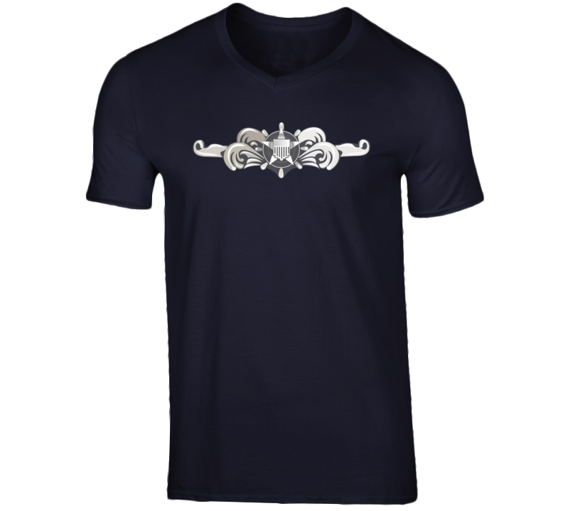 Uscg - Cutterman Badge - Enlisted  - Silver  Wo Txt T Shirt