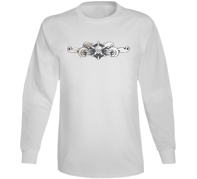 Uscg - Cutterman Badge - Enlisted  - Silver  Wo Txt Long Sleeve