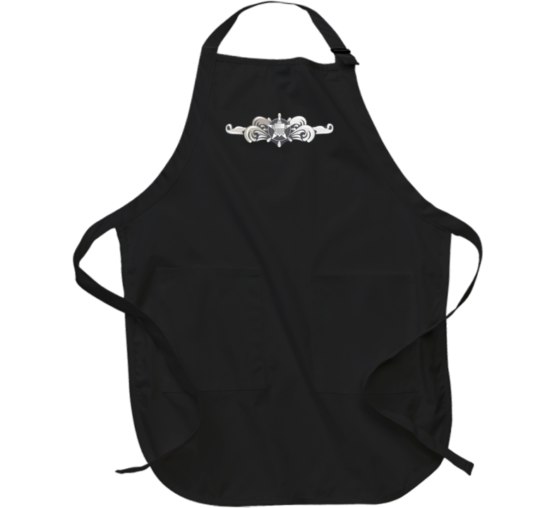 Uscg - Cutterman Badge - Enlisted  - Silver  Wo Txt Apron
