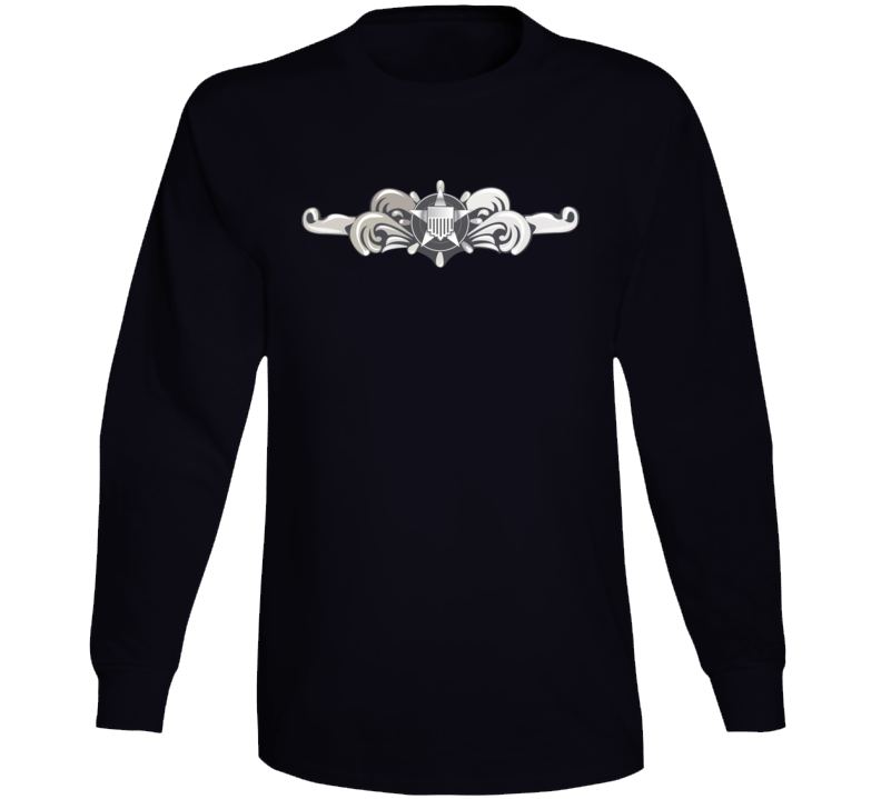 Uscg - Cutterman Badge - Enlisted  - Silver  Wo Txt Long Sleeve