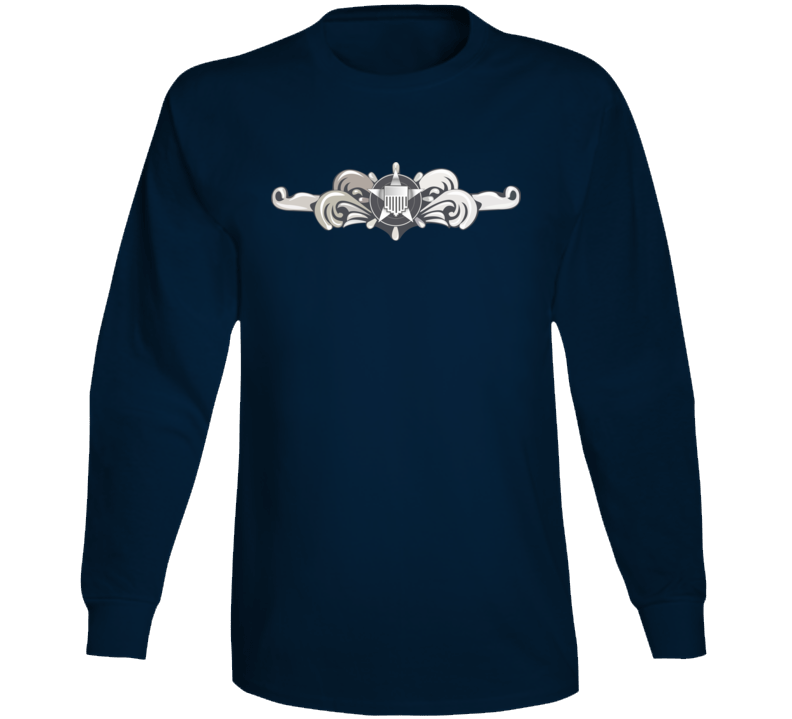 Uscg - Cutterman Badge - Enlisted  - Silver  Wo Txt Long Sleeve