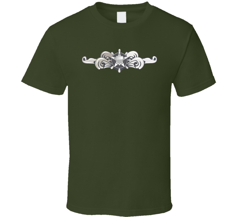 Uscg - Cutterman Badge - Enlisted  - Silver  Wo Txt T Shirt
