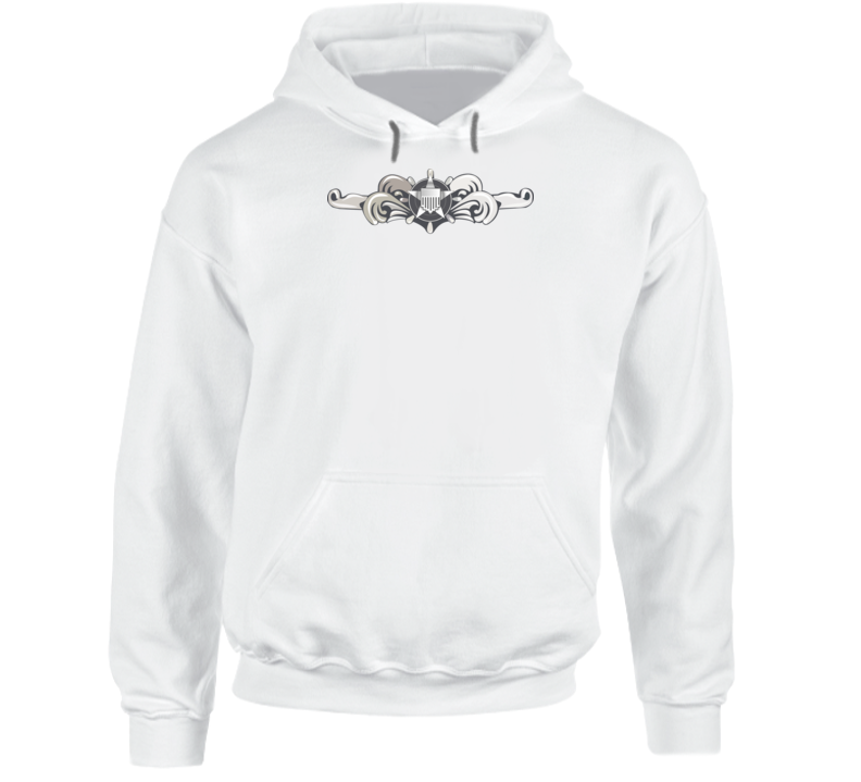 Uscg - Cutterman Badge - Enlisted  - Silver  Wo Txt Hoodie