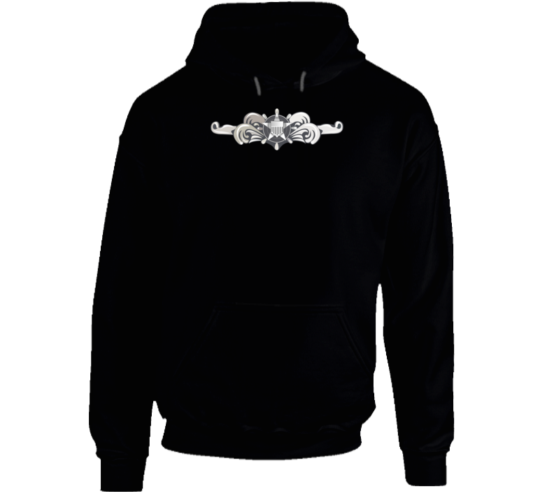 Uscg - Cutterman Badge - Enlisted  - Silver  Wo Txt Hoodie