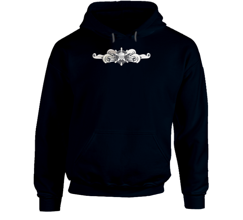 Uscg - Cutterman Badge - Enlisted  - Silver  Wo Txt Hoodie