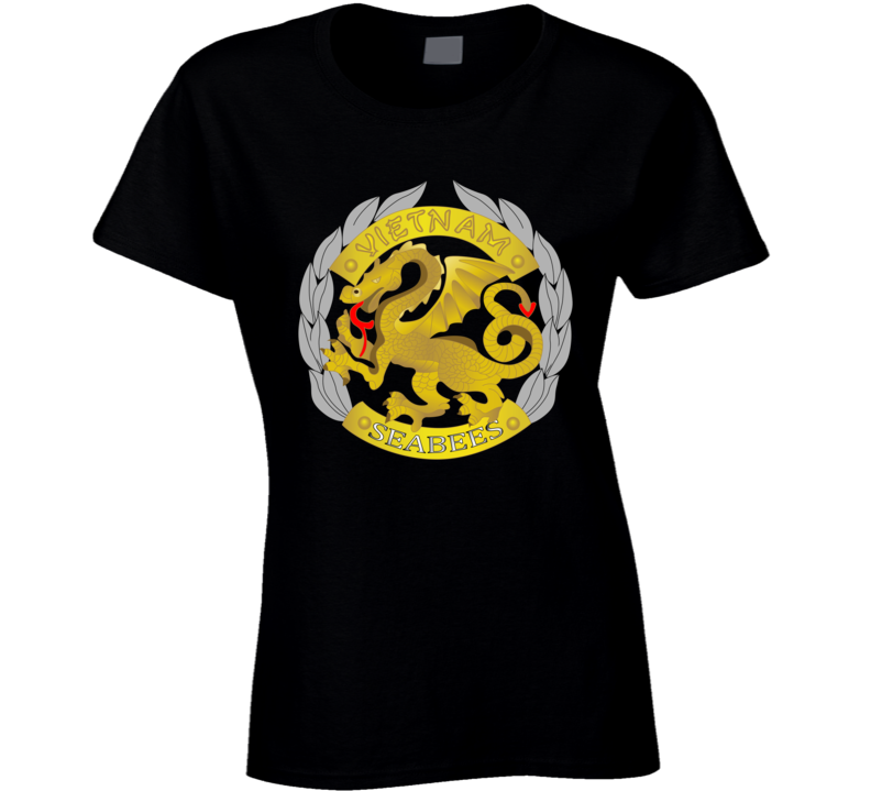 Navy - Seabees Medal Wo Txt Ladies T Shirt
