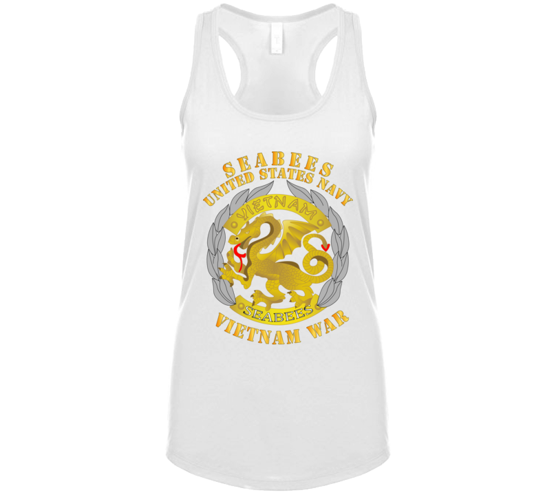 Navy - Seabees Medal - Vietnam War Ladies Tanktop