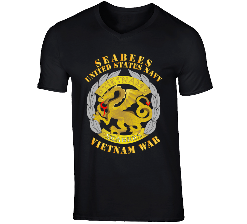 Navy - Seabees Medal - Vietnam War V-neck