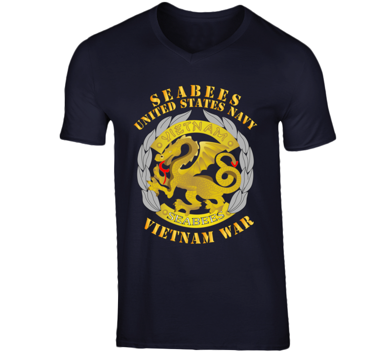 Navy - Seabees Medal - Vietnam War V-neck