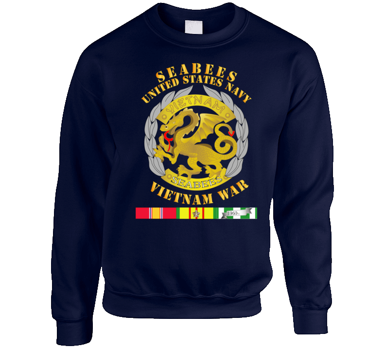 Navy - Seabees Medal - Vietnam War W Svc Sweatshirt T Shirt