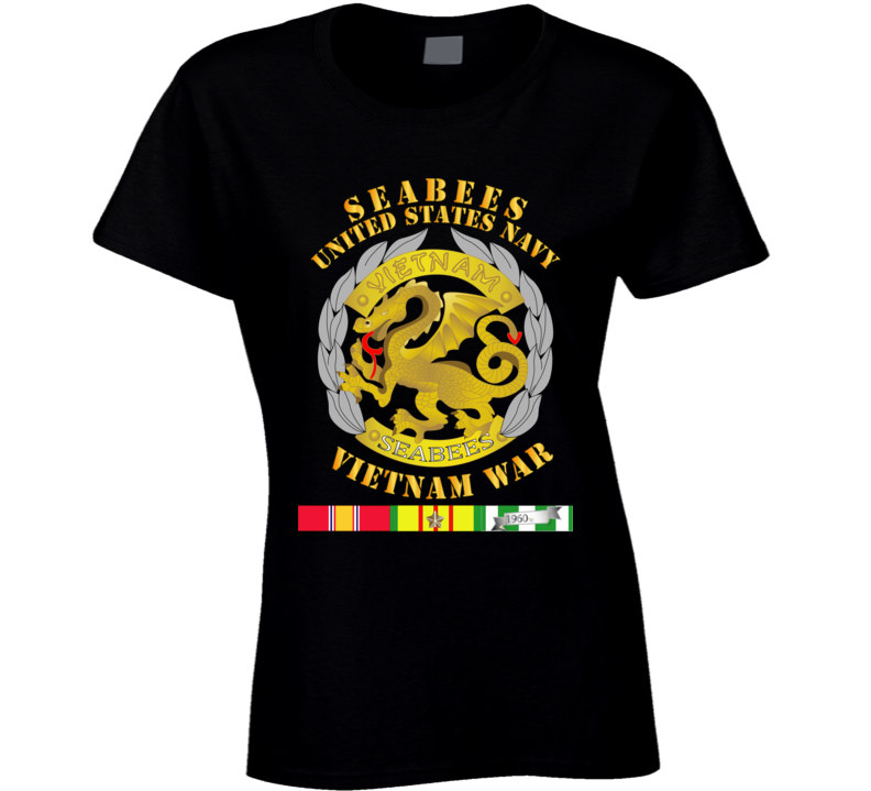 Navy - Seabees Medal - Vietnam War W Svc Ladies T Shirt