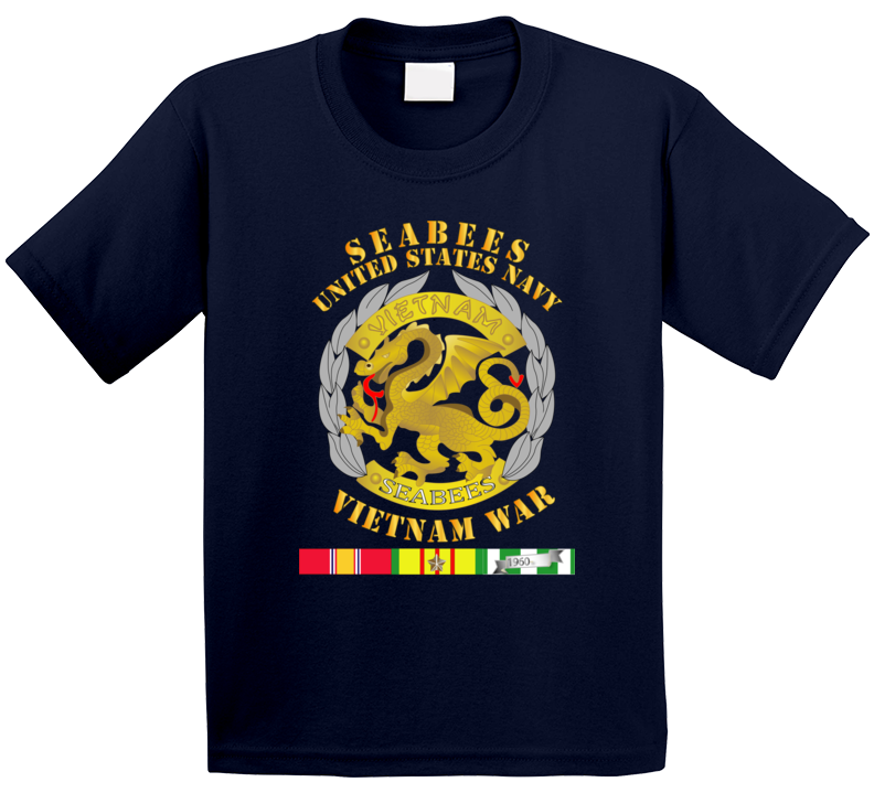 Navy - Seabees Medal - Vietnam War W Svc Kids T Shirt