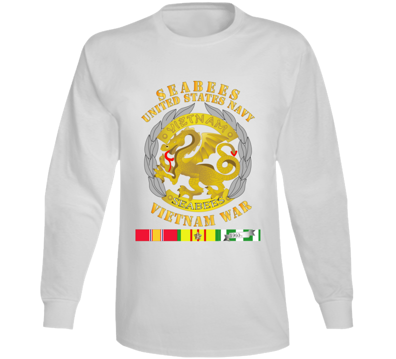 Navy - Seabees Medal - Vietnam War W Svc Long Sleeve