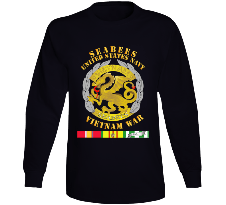Navy - Seabees Medal - Vietnam War W Svc Long Sleeve