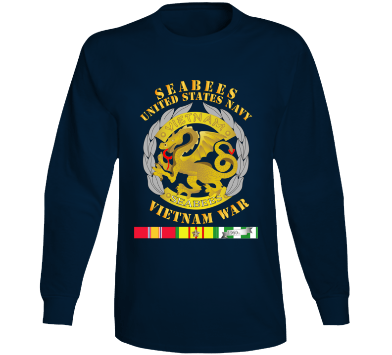 Navy - Seabees Medal - Vietnam War W Svc Long Sleeve