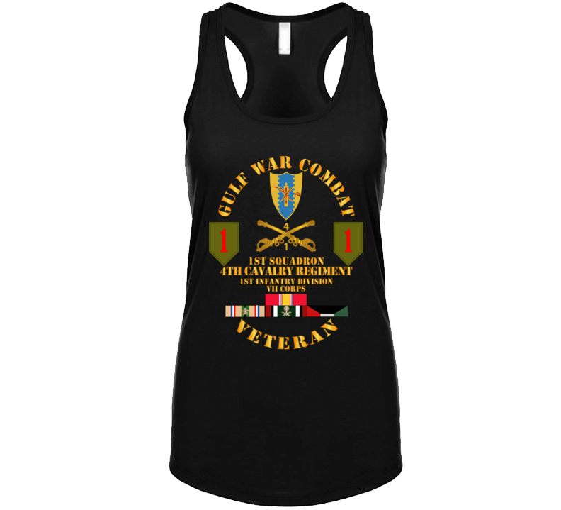 Army - Gulf War Combat Cavalry Vet W  1st Squadron - 4th Cav - 1st Id Ladies Tanktop