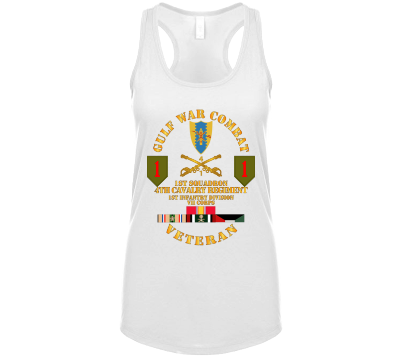 Army - Gulf War Combat Cavalry Vet W  1st Squadron - 4th Cav - 1st Id Ladies Tanktop