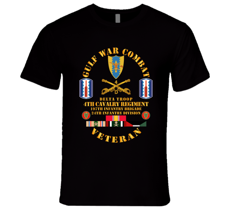 Army - Gulf War Combat Cavalry Vet W  Delta Troop - 4th Cav - 197th Inf Bde - 24th Id Premium T Shirt