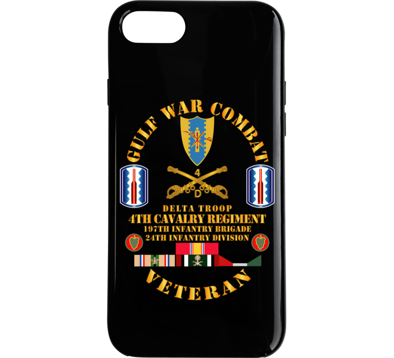 Army - Gulf War Combat Cavalry Vet W  Delta Troop - 4th Cav - 197th Inf Bde - 24th Phone Case