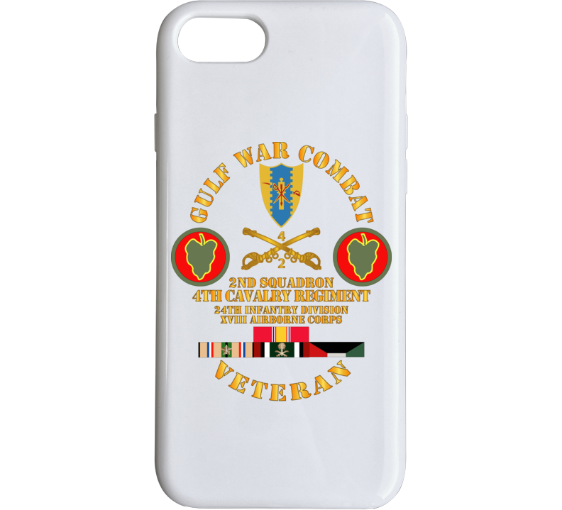 Army - Gulf War Combat Cavalry Vet W  2nd Squadron - 4th Cav - 24th Id - Xviii Abn Corps Phone Case