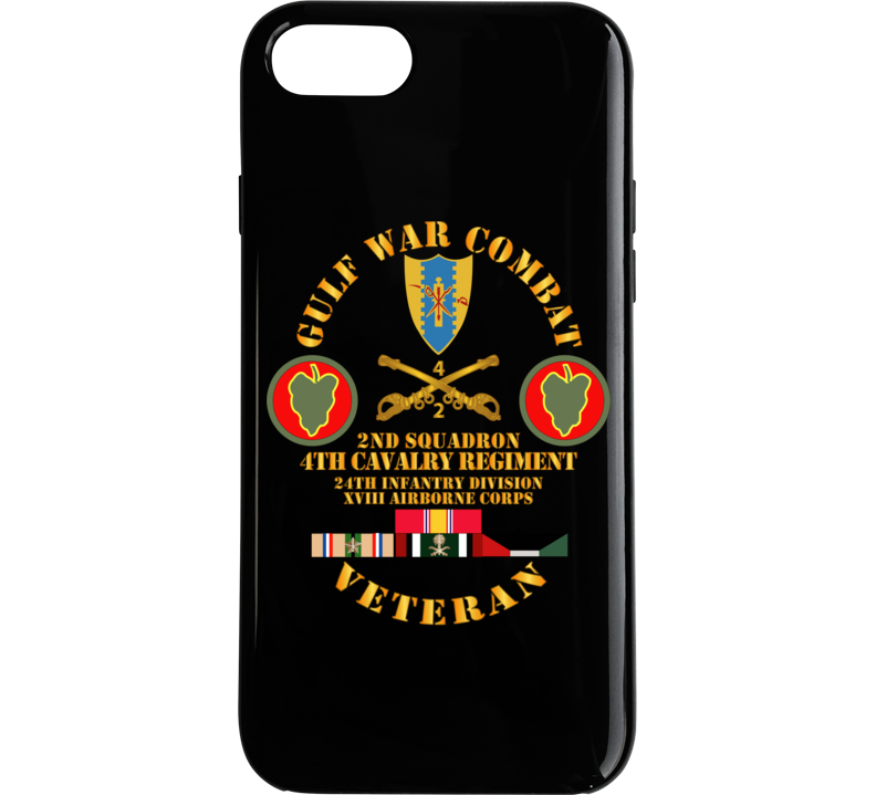 Army - Gulf War Combat Cavalry Vet W  2nd Squadron - 4th Cav - 24th Id - Xviii Abn Corps Phone Case