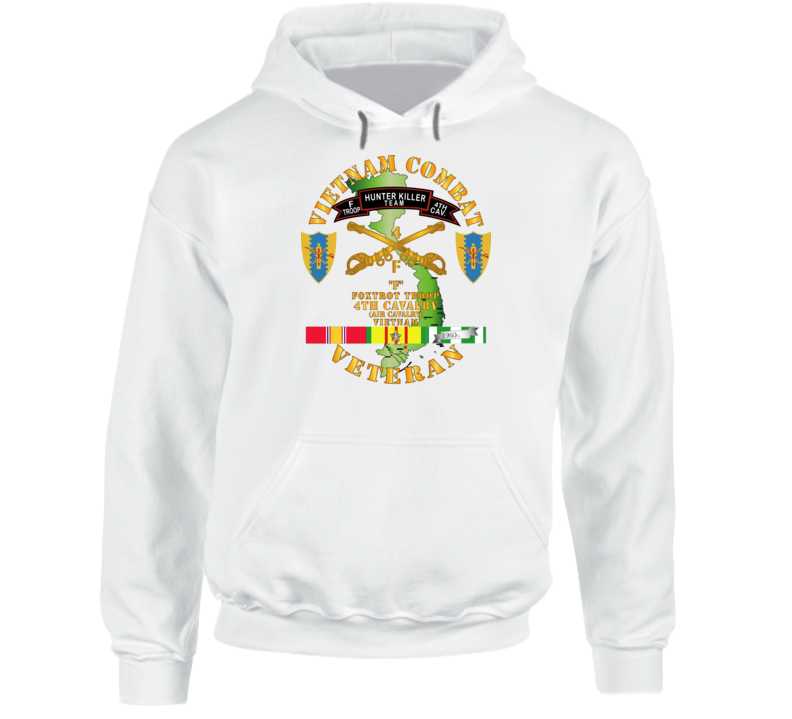 Army - Vietnam Combat Veteran - F Troop 4th Cav Hunt Kill W Svc Hoodie