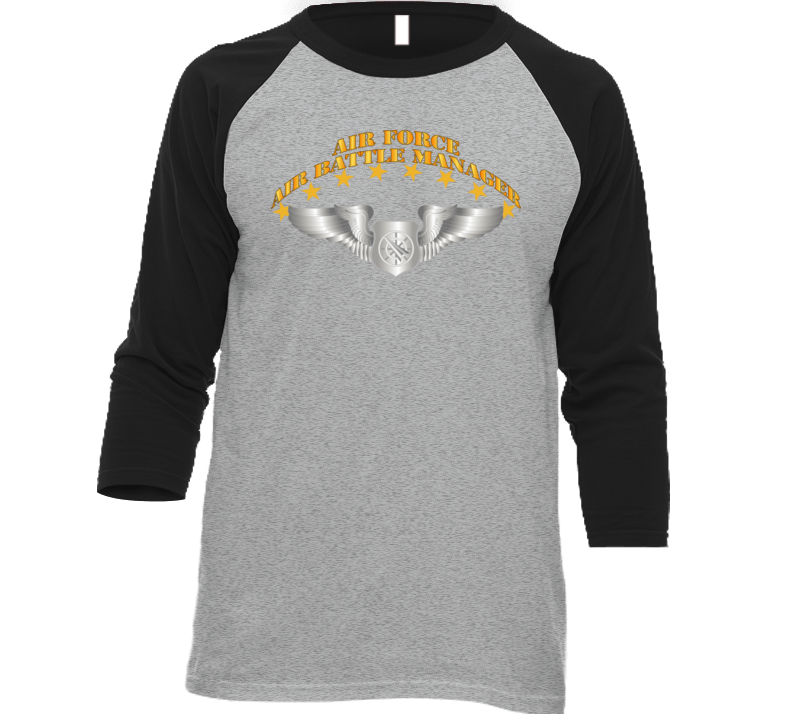 Usaf - Air Battle Manager - Basic Wings Baseball Raglan T Shirt