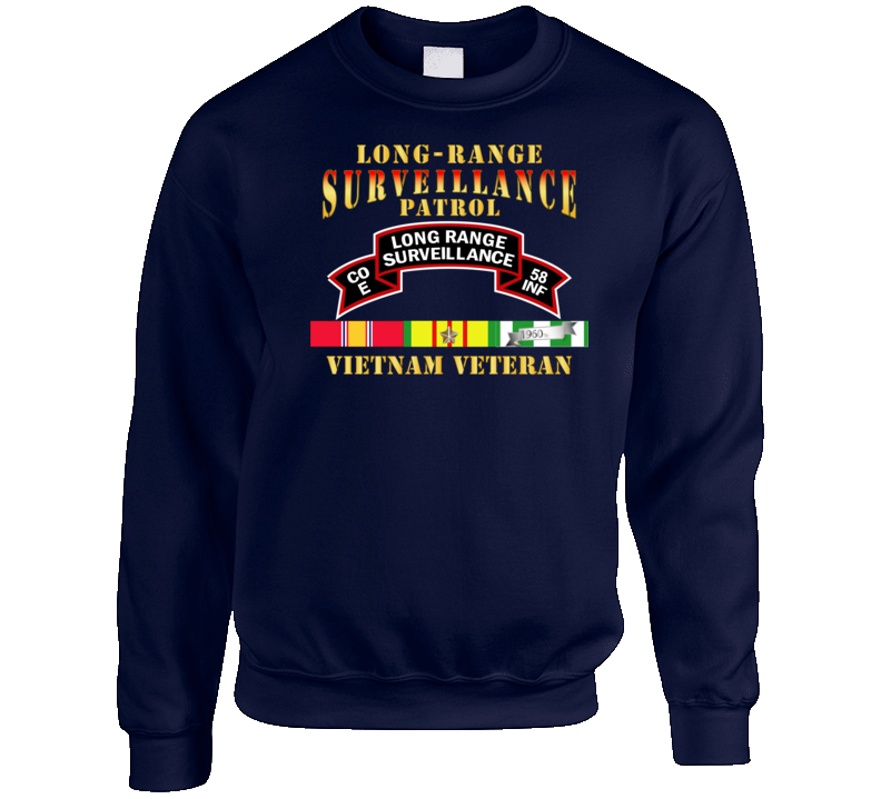 Army - E Co 58th Infantry (ranger) Scroll - Lrrp W Vn Svc Sweatshirt T Shirt