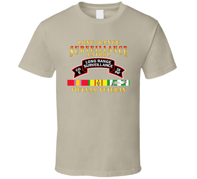 Army - E Co 58th Infantry (ranger) Scroll - Lrrp W Vn Svc T Shirt