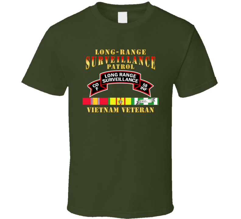 Army - F Co 58th Infantry (ranger) Scroll - Lrrp W Vn Svc T Shirt