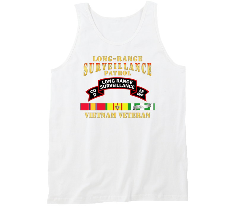 Army - D Co 58th Infantry (ranger) Scroll - Lrrp W Vn Svc Tanktop