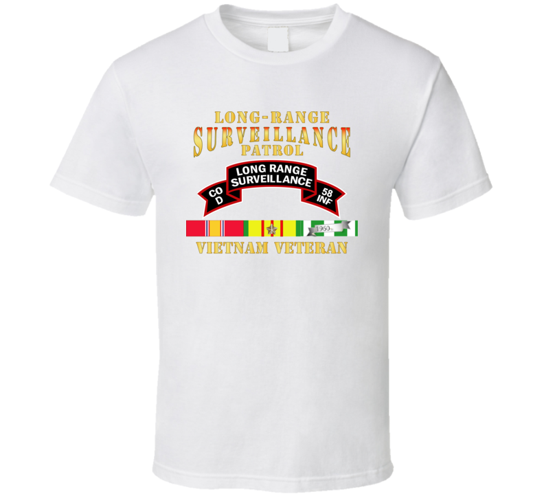 Army - D Co 58th Infantry (ranger) Scroll - Lrrp W Vn Svc T Shirt