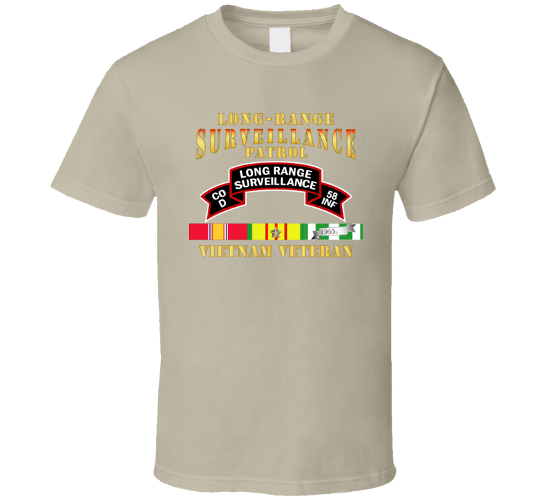 Army - D Co 58th Infantry (ranger) Scroll - Lrrp W Vn Svc T Shirt