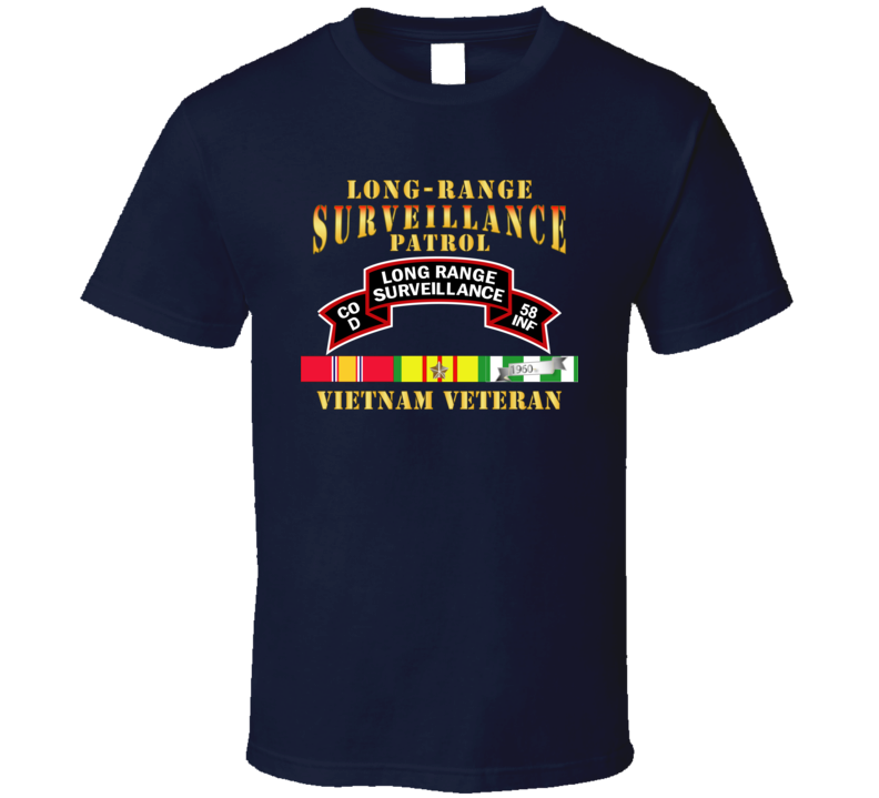 Army - D Co 58th Infantry (ranger) Scroll - Lrrp W Vn Svc T Shirt