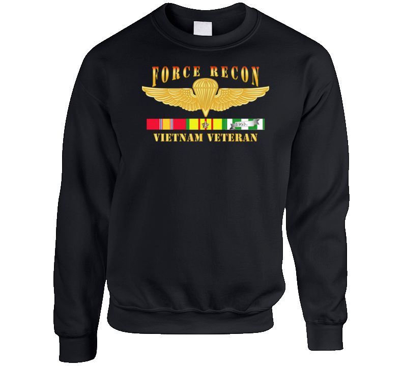 Usmc - Force Recon Fire Vietnam Vet W Vn Svc Sweatshirt T Shirt